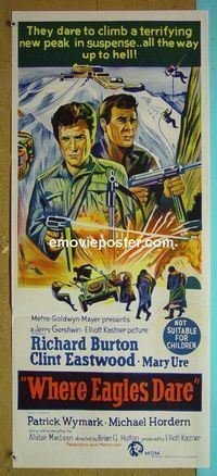 #7981 WHERE EAGLES DARE Australian daybill movie poster '68 Eastwood