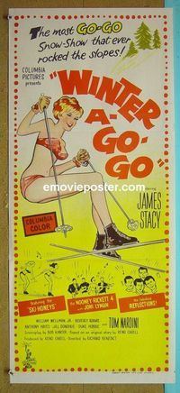 #7987 WINTER A GO-GO Australian daybill movie poster '65 Ski-Honeys!