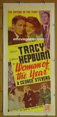 #7041 WOMAN OF THE YEAR linenbacked Australian daybill movie poster '42