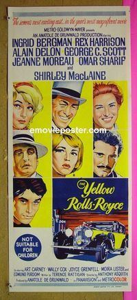 #8000 YELLOW ROLLS-ROYCE Australian daybill movie poster '65 Bergman