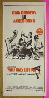 #8003 YOU ONLY LIVE TWICE Australian daybill movie poster R80s Bond