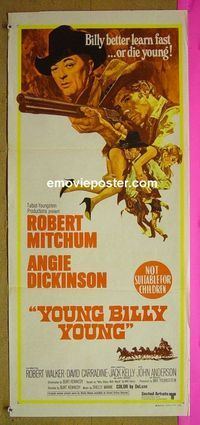 #8005 YOUNG BILLY YOUNG Australian daybill movie poster '69 Mitchum