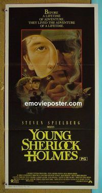 #8008 YOUNG SHERLOCK HOLMES Australian daybill movie poster '85