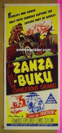 #8011 ZANZABUKU Australian daybill movie poster '56 savage fury!