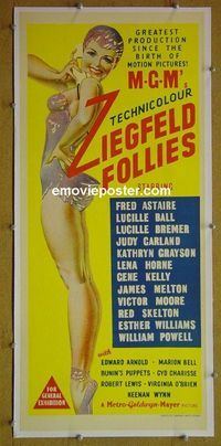 #7042 ZIEGFELD FOLLIES linenbacked Australian daybill movie poster '45