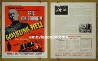 #A304 GAMBLING HELL English pressbook '50 Von Stroheim