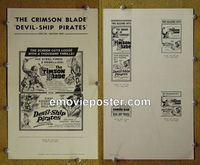 #A192 CRIMSON BLADE/DEVIL-SHIP PIRATES pressbook '64