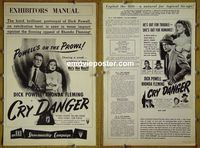#A196 CRY DANGER pressbook '51 Dick Powell,film noir