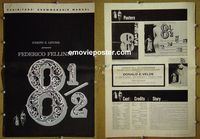 #A034 8 1/2 pressbook '63 Fellini, Mastroianni
