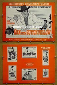#A524 MAN FROM BUTTON WILLOW pressbook '65 western cartoon!