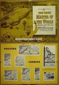 #A550 MASTER OF THE WORLD pressbook '61 Vincent Price