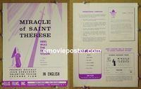 #A565 MIRACLE OF SAINT THERESE pressbook '52