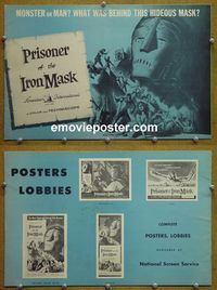 #A661 PRISONER OF THE IRON MASK pressbook '62 AIP