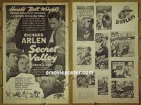 #A736 SECRET VALLEY pressbook '37 Richard Arlen