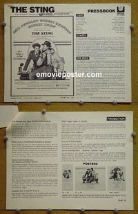 #A798 STING pressbook '74 Robert Redford,Paul Newman