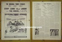 #A801 STOP LOOK & LAUGH pressbook '60 3 Stooges
