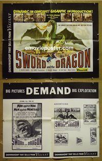 #A814 SWORD & THE DRAGON pressbook '56 cool image!