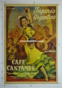 B203 CAFE CANTANTE linen Argentinean movie poster '51 Venturi artwork!