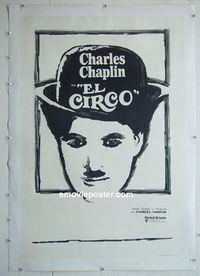 B204 CIRCUS linen Argentinean movie poster R70s Charlie Chaplin