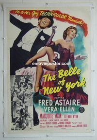 B239 BELLE OF NEW YORK linen one-sheet movie poster '52 Fred Astaire