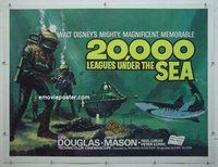 B175 20,000 LEAGUES UNDER THE SEA linen British quad movie poster movie poster R70s