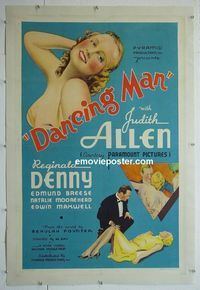 B250 DANCING MAN linen one-sheet movie poster '34 sexy Judith Allen