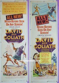 B055 DAVID & GOLIATH 2 door panel movie posters '61 Orson Welles
