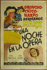 B293a NIGHT AT THE OPERA linen Spanish one-sheet movie poster '35 Hirschfeld