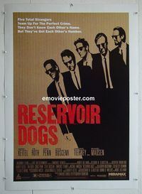 B302 RESERVOIR DOGS linen one-sheet movie poster '92 Tarantino