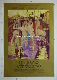 B168 COMFORT OF STRANGERS linen Spanish movie poster '90 Bob Peak art