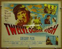 C063 12 O'CLOCK HIGH title lobby card '50 Gregory Peck