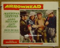 C743 ARROWHEAD lobby card #8 '53 Charlton Heston, Palance