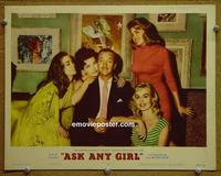 C744 ASK ANY GIRL lobby card #3 '59 David Niven & sexy women!