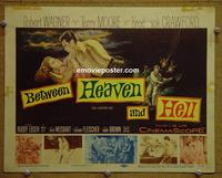 C124 BETWEEN HEAVEN & HELL title lobby card '56 Wagner,Moore