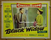 C839 BLACK WIDOW lobby card #4 '54 Gene Tierney