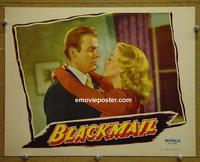 C842 BLACKMAIL lobby card #7 '47 film noir!