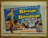 C136 BLONDE IN BONDAGE title lobby card '57 bad girl!