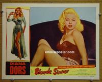 C847 BLONDE SINNER lobby card #2 '56 bad girl Diana Dors!