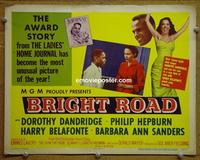 C151 BRIGHT ROAD #1 '53 famed nightclub singer Dorothy Dandridge paired w/ Harry Belafonte!