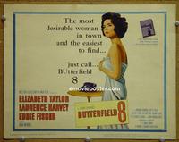 C157 BUTTERFIELD 8 title lobby card 60 Elizabeth Taylor