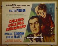 C161 CALLING BULLDOG DRUMMOND title lobby card '51 Pidgeon