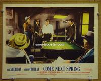 C963 COME NEXT SPRING lobby card #5 '56 pool playing scene!
