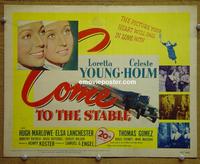 C184 COME TO THE STABLE title lobby card '49 Loretta Young