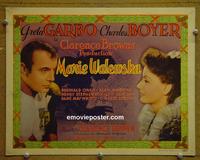 C186 CONQUEST title lobby card '37 Garbo, Boyer