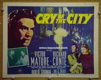C196 CRY OF THE CITY title lobby card R54 film noir, Mature