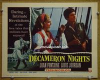 D026 DECAMERON NIGHTS lobby card #6 '53 Joan Fontaine, Jourdan