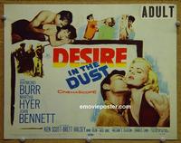 C206 DESIRE IN THE DUST title lobby card '60 Burr, Hyer