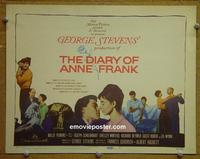 C215 DIARY OF ANNE FRANK title lobby card '59 Perkins