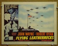 D124 FLYING LEATHERNECKS lobby card #7 '51 patriotic scene!
