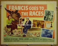 C248 FRANCIS GOES TO THE RACES title lobby card '51 Laurie